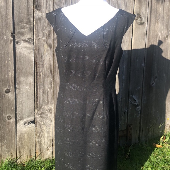 Mossimo Sleeveless Pleated breasted Black Stretch Dress with Shimmery Stripes! - Picture 5 of 11